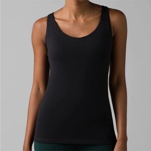 Prana Everyday Tank Black Yoga Fitness Interior Bra Back Cross Straps Medium